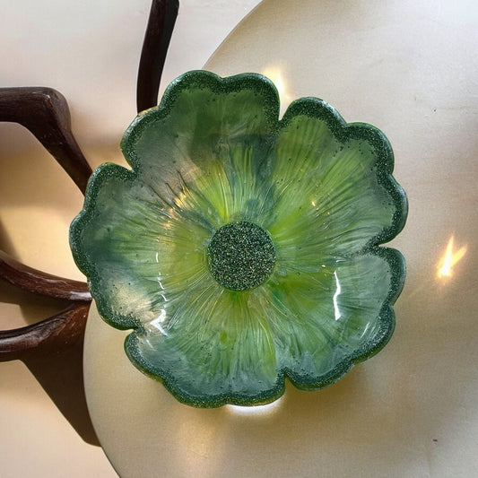 Teal Green Floral Bowl