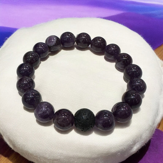 Lava Stone Amethyst Bracelet