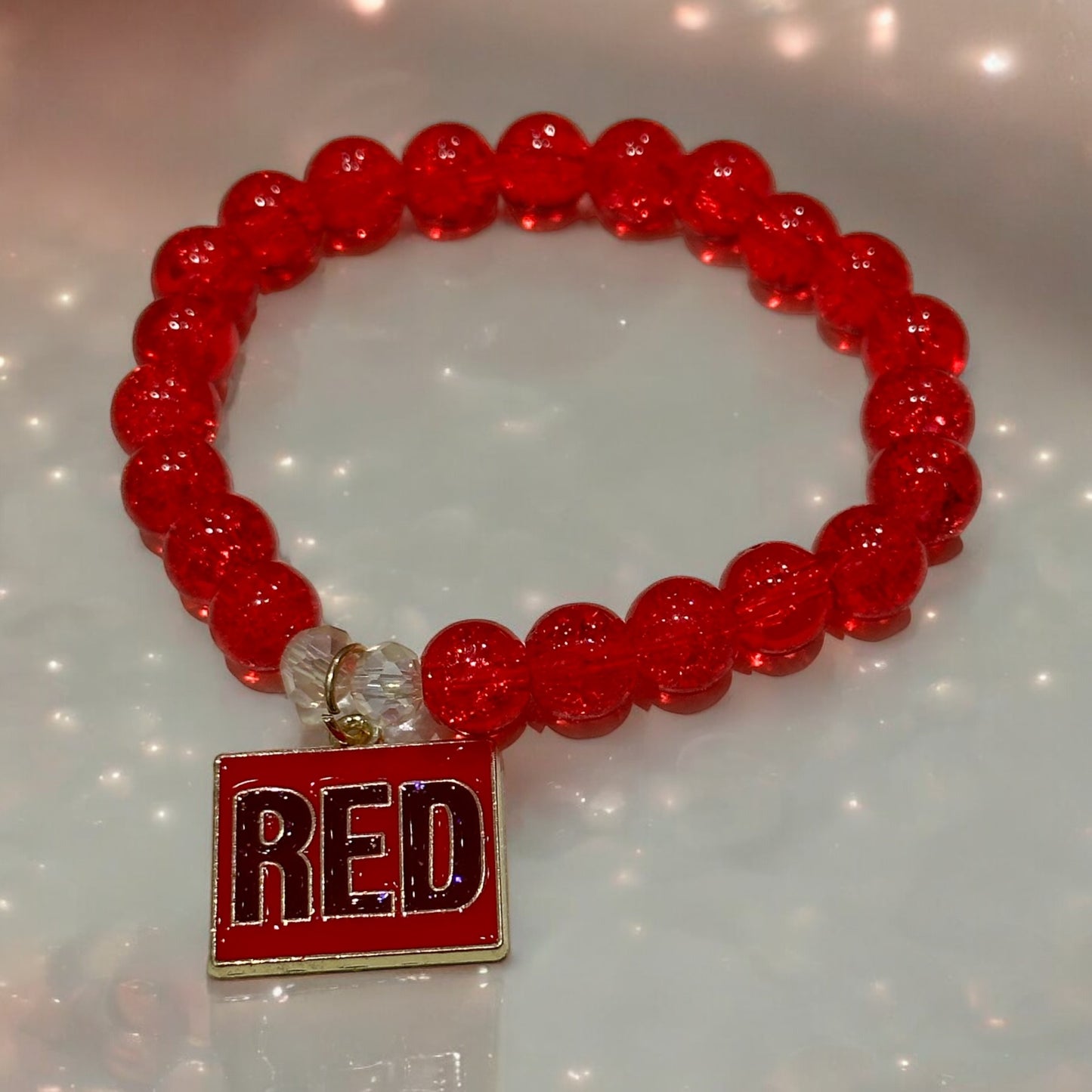 Red Charm Beaded Bracelet