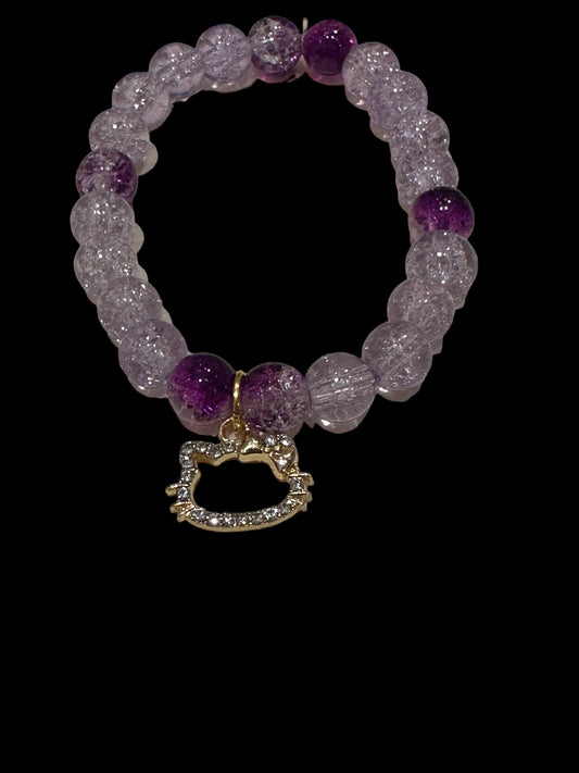 Kitty Crackle Lavender Bracelet