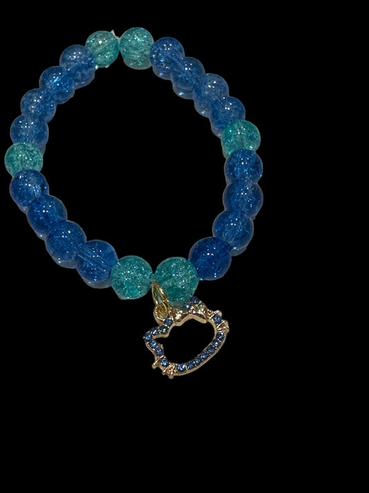 Kitty Blue Beaded Bracelet