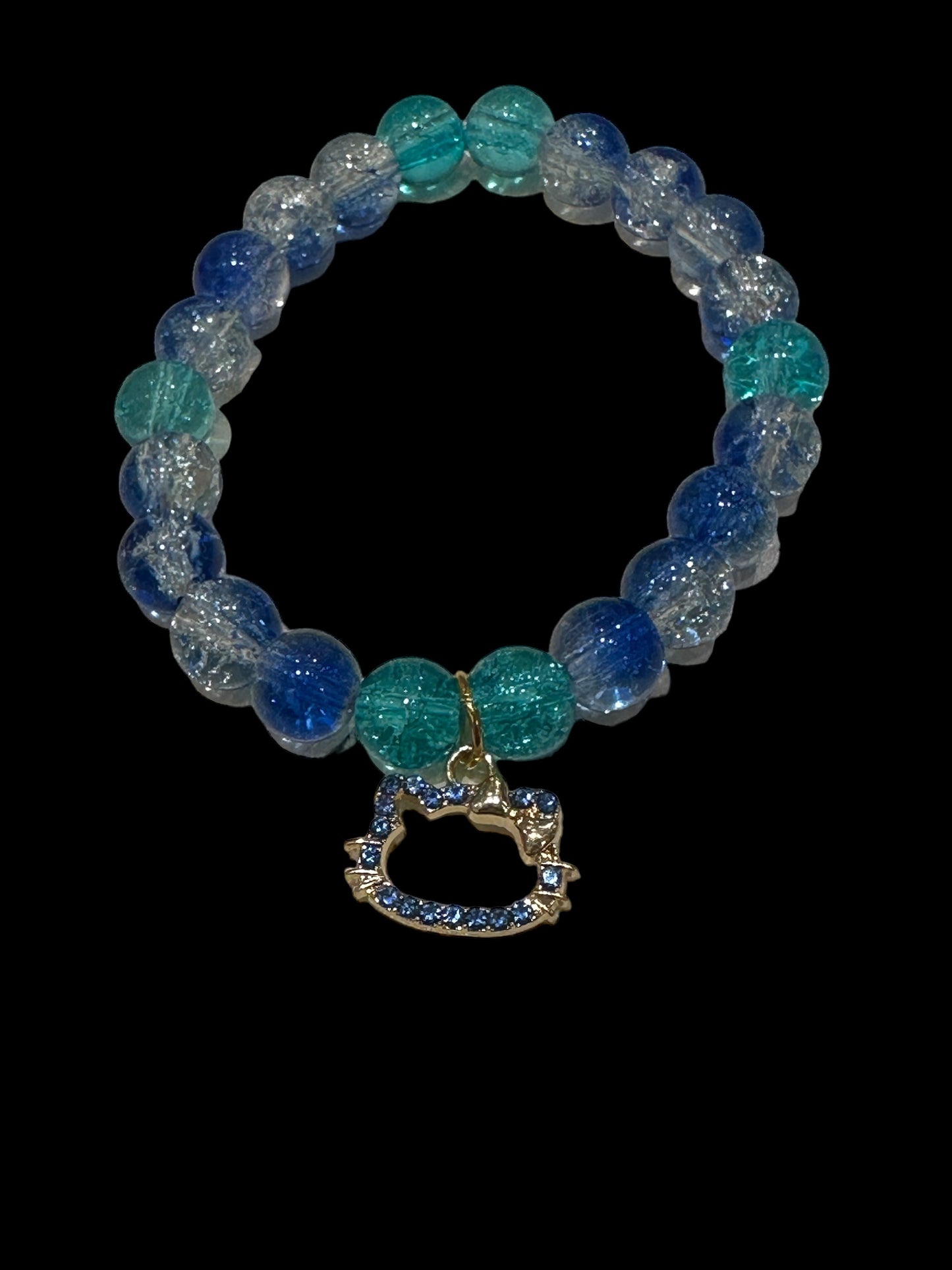 Kitty Crackle Blue Bracelet