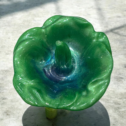 Rose Ring Holder Green and Blue