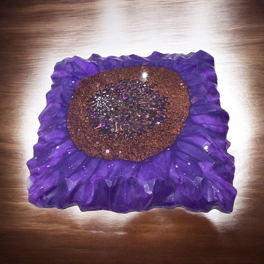 Abstract Designer Square Purple Coaster Set