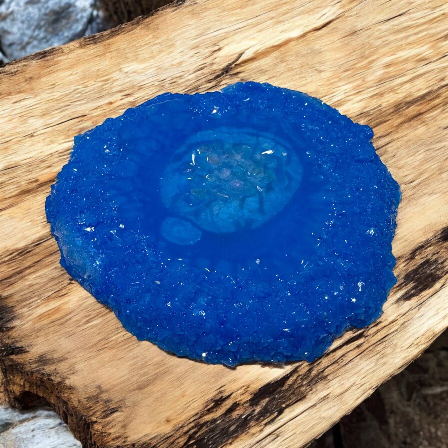 Abstract Design Blue Round Coasters