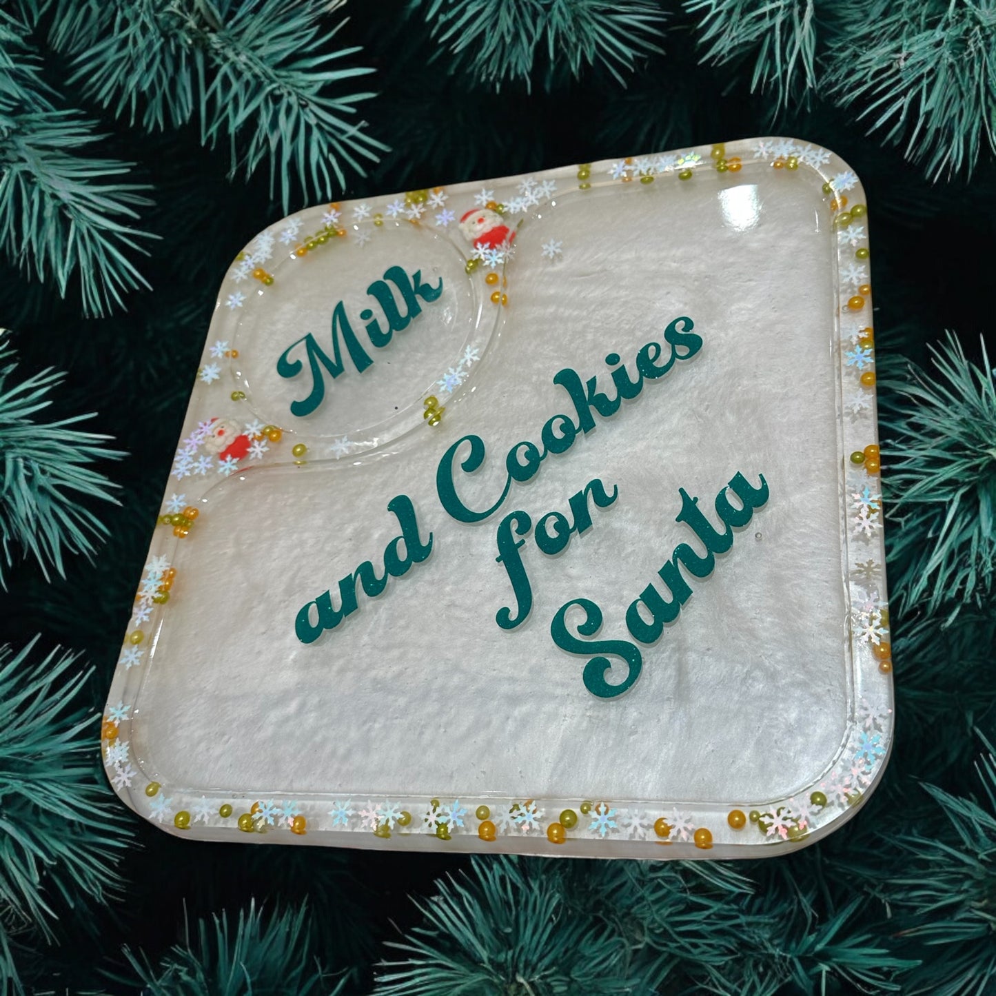 **Santa Personalized Milk and Cookie Plate, tableware**