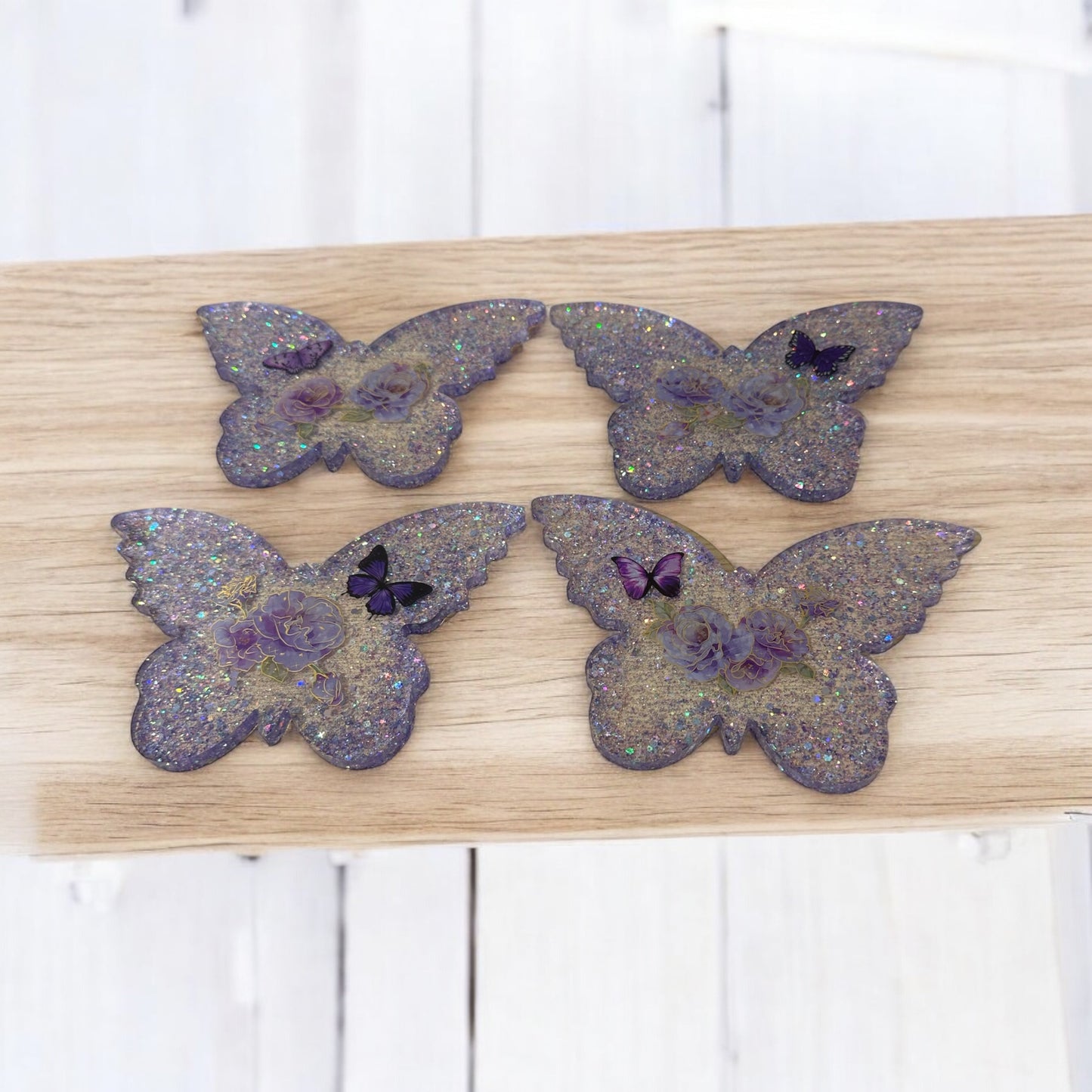 Butterfly Purple Coaster Set