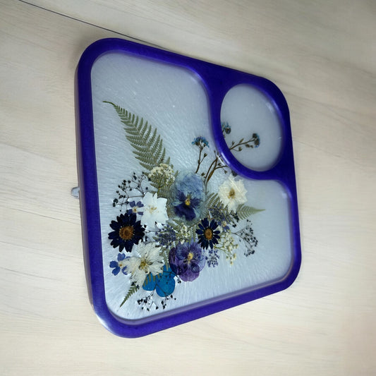 *Purple Floral Snack Plate