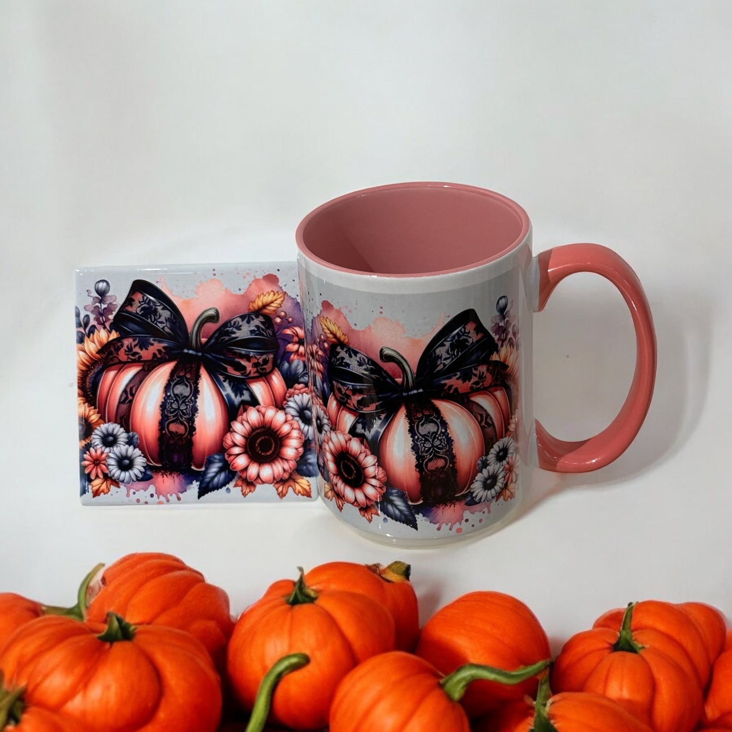 Fall Pumpkin Mug and Coaster