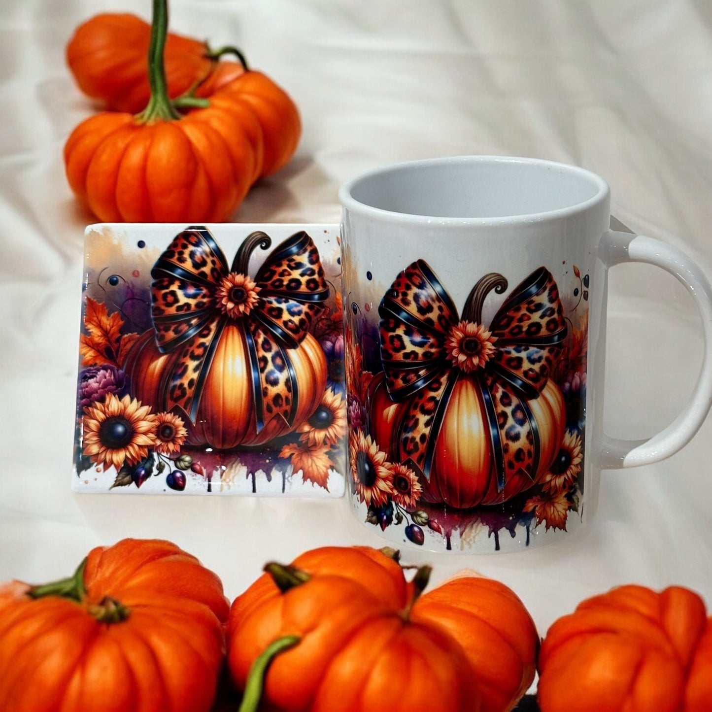 Fall Pumpkin Mug and Coaster