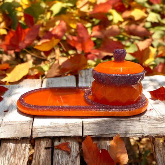 Orange Tray and Jar