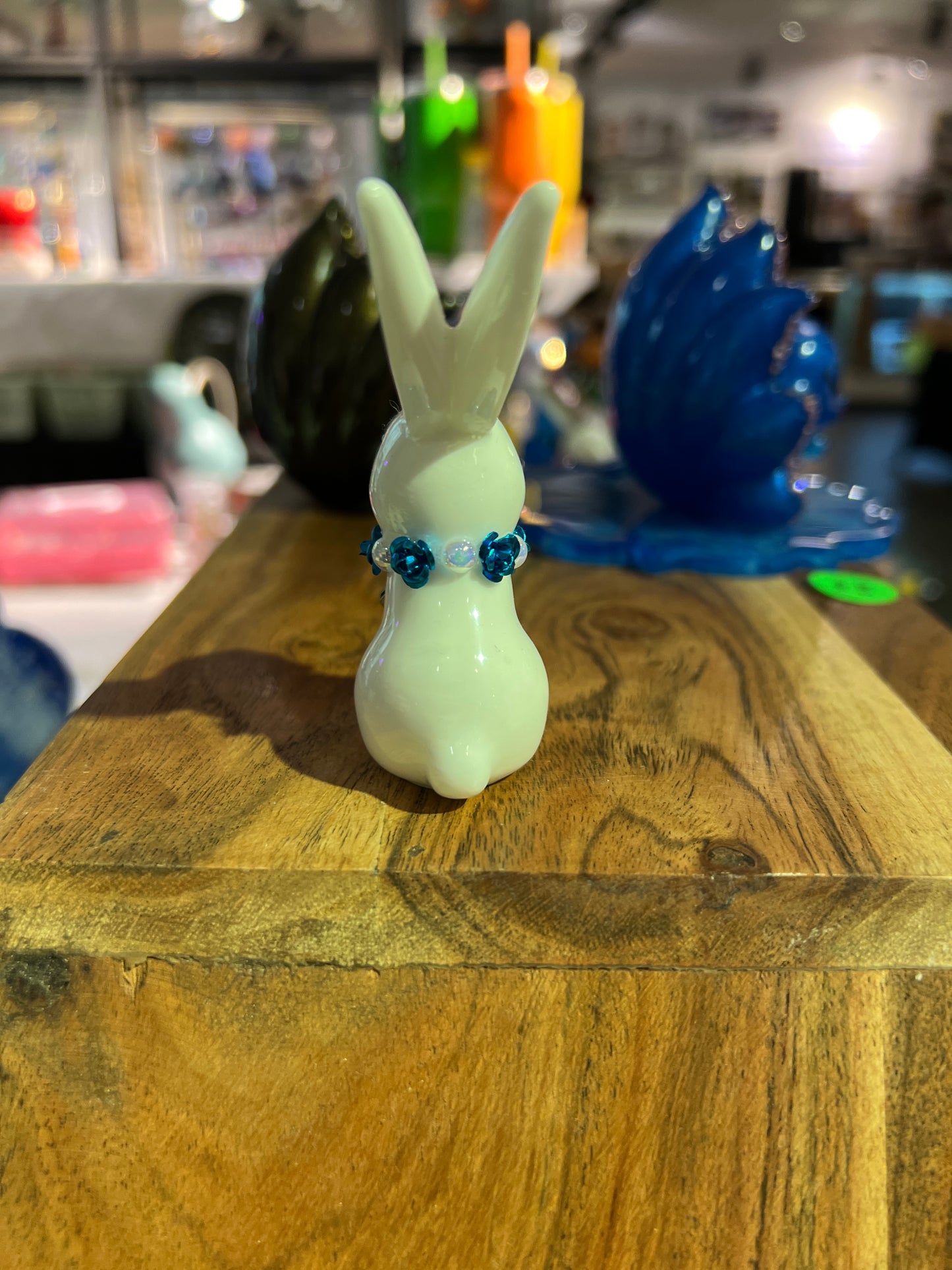 White Rabbit Figurine with Wonderland Charm