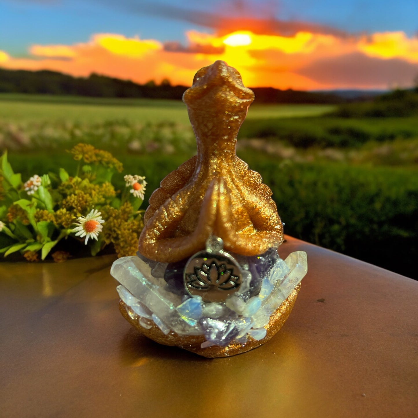 Golden Meditative Turtle