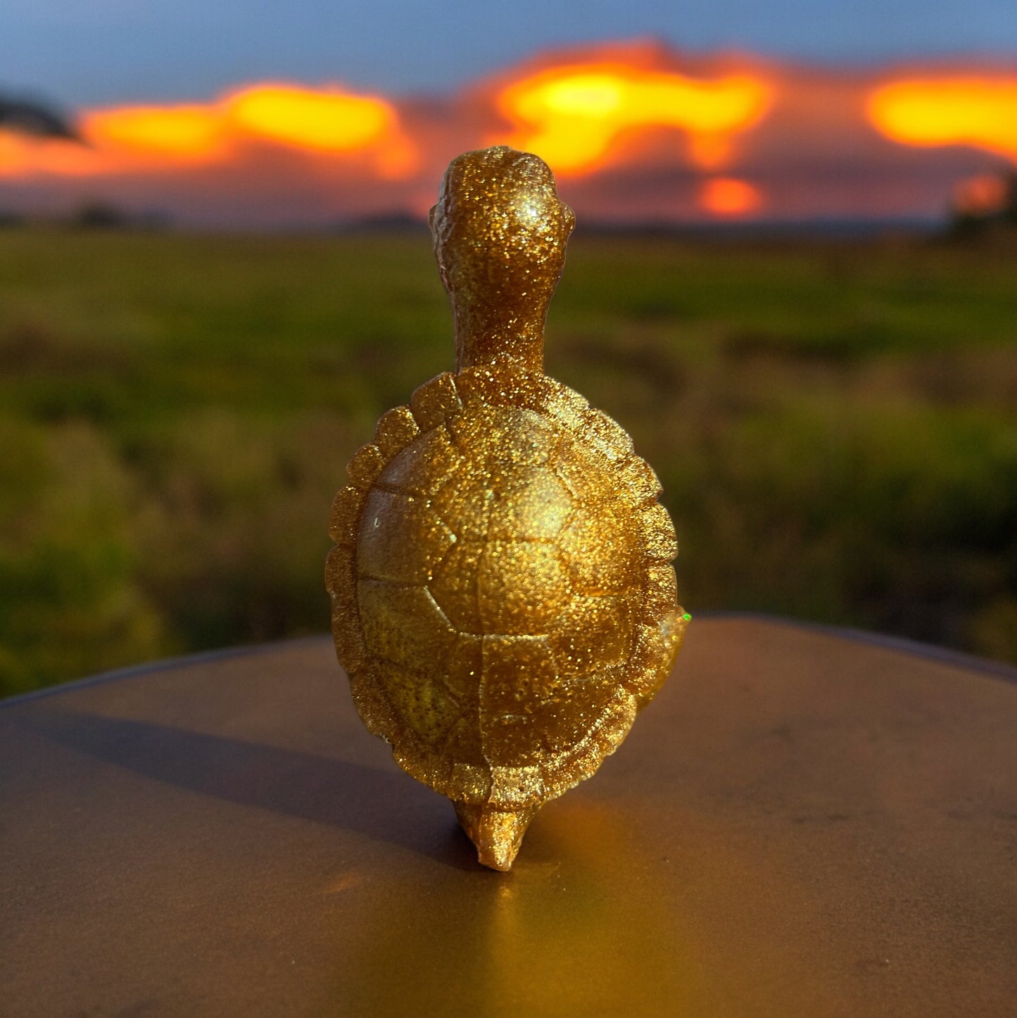 Golden Meditative Turtle