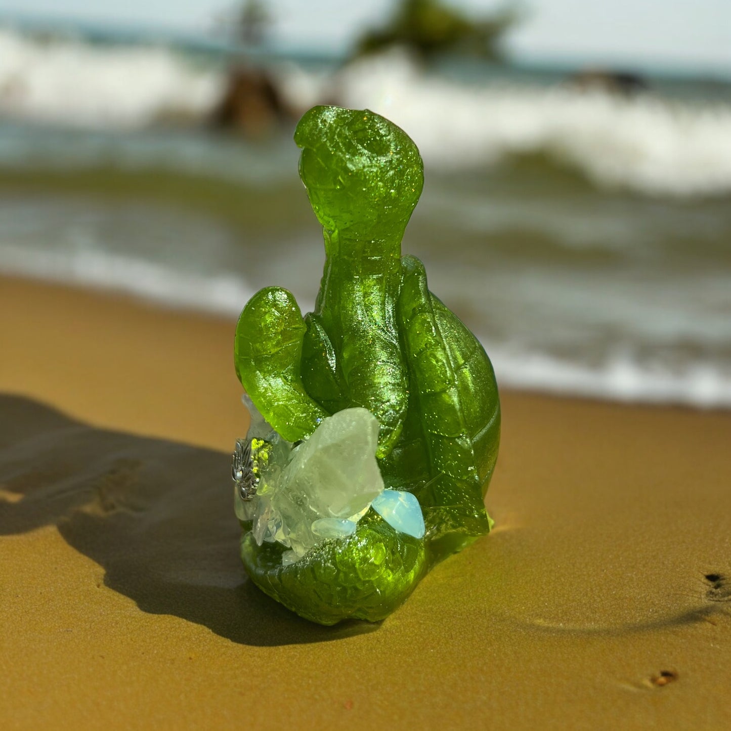 Tranquil Frog Meditation Crystal Sculpture