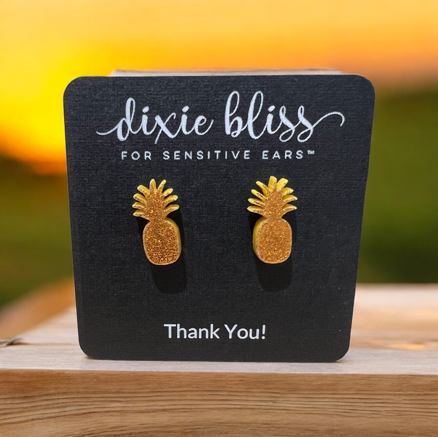 Gold pineapple earrings